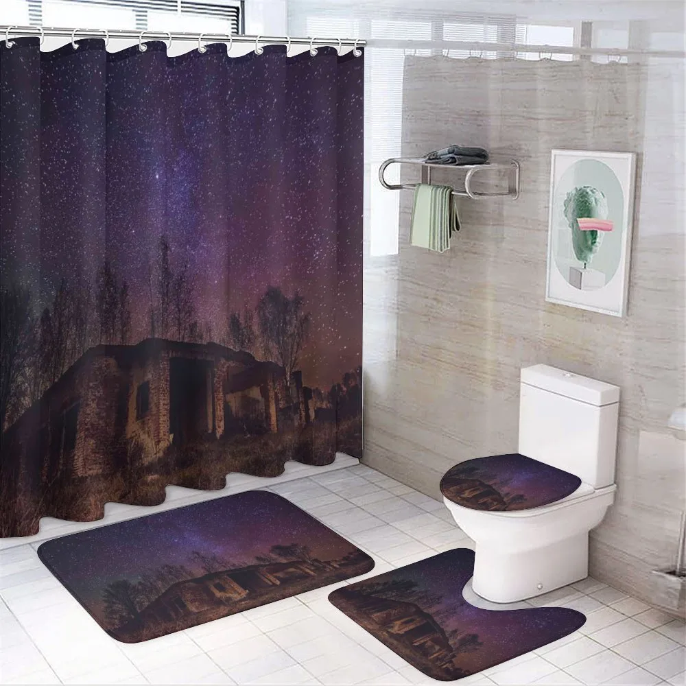 Sky Cosmos Galaxy Stars — 4-Piece Bathroom Set preview