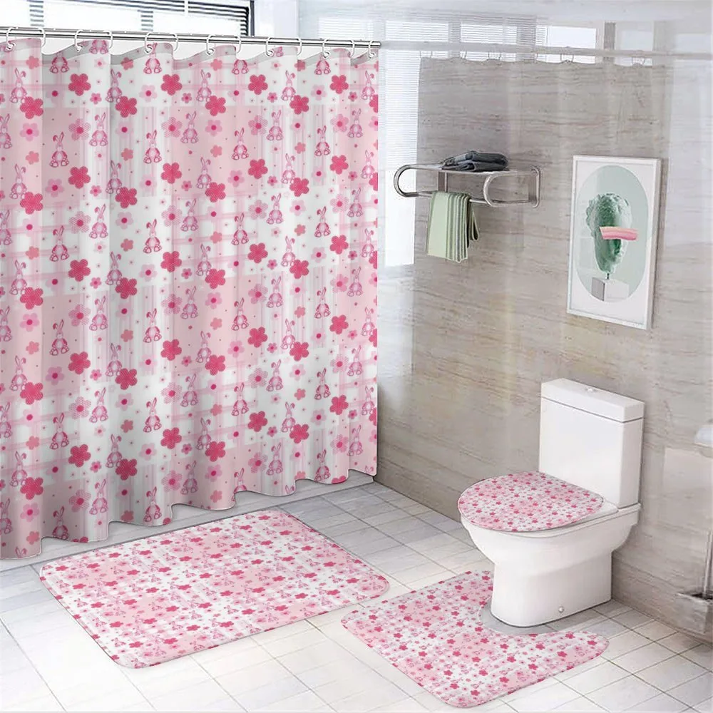 Stuffed Rabbit Toy Flower — 4-Piece Bathroom Set preview