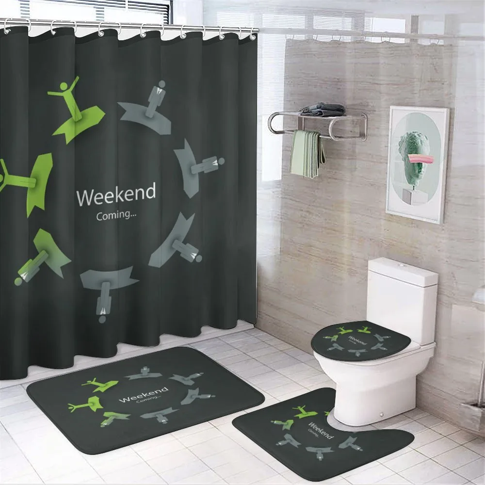 Weekend Coming in Work Circle — 4-Piece Bathroom Set preview