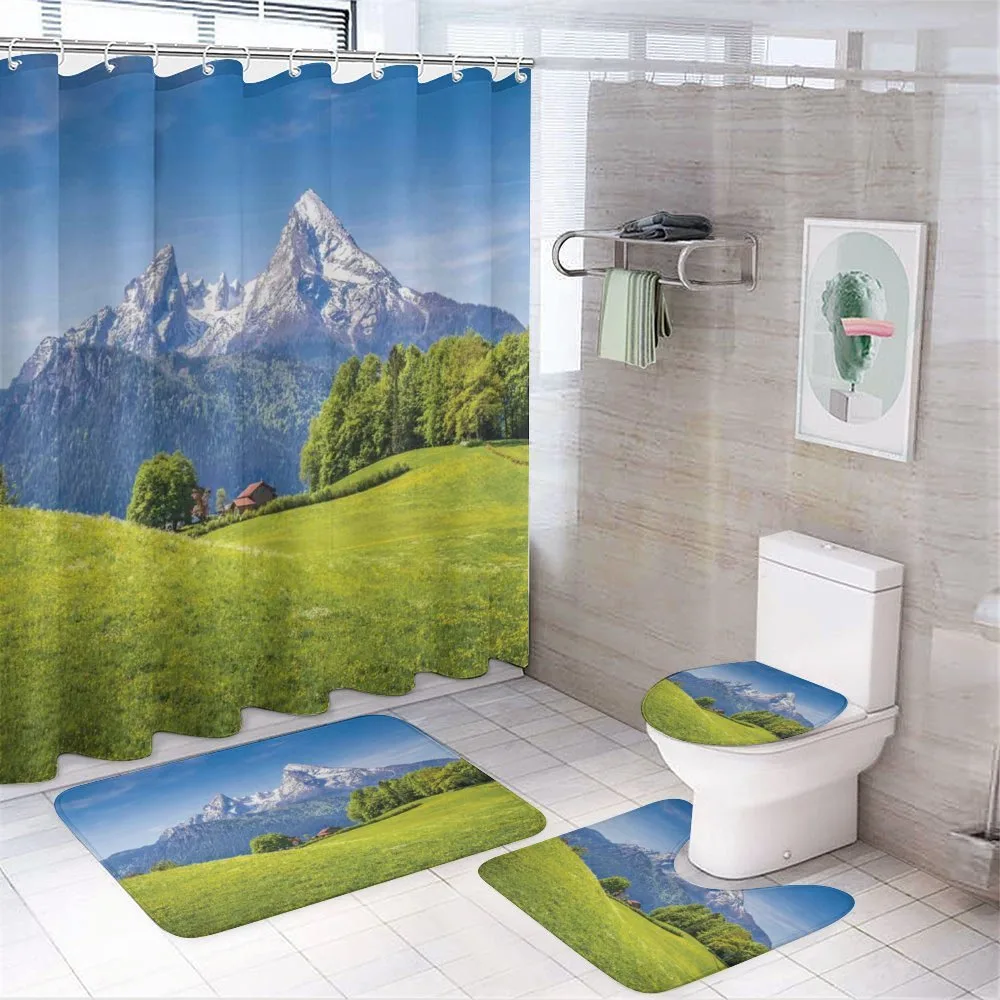 Alps with Meadow Flora — 4-Piece Bathroom Set preview