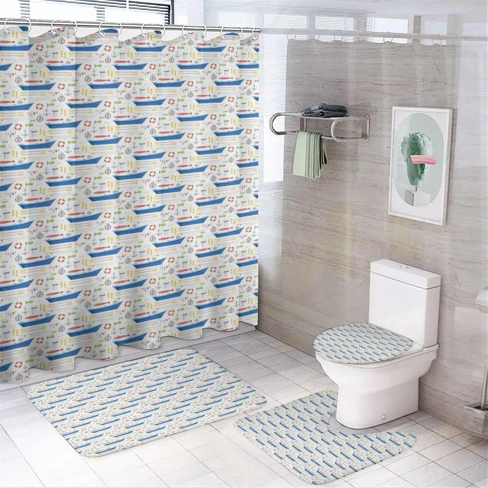 Cartoon Fishing Rods — 4-Piece Bathroom Set preview