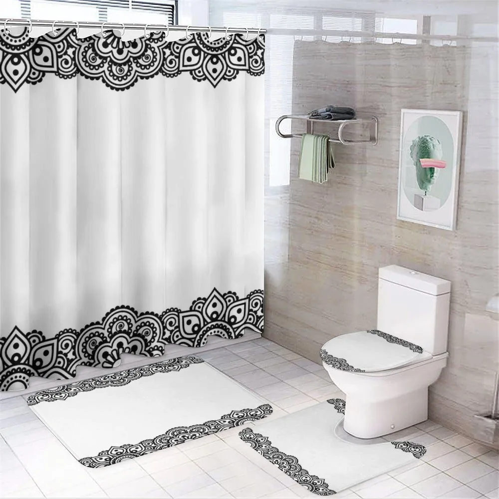 Folkloric Oriental Curls — 4-Piece Bathroom Set preview