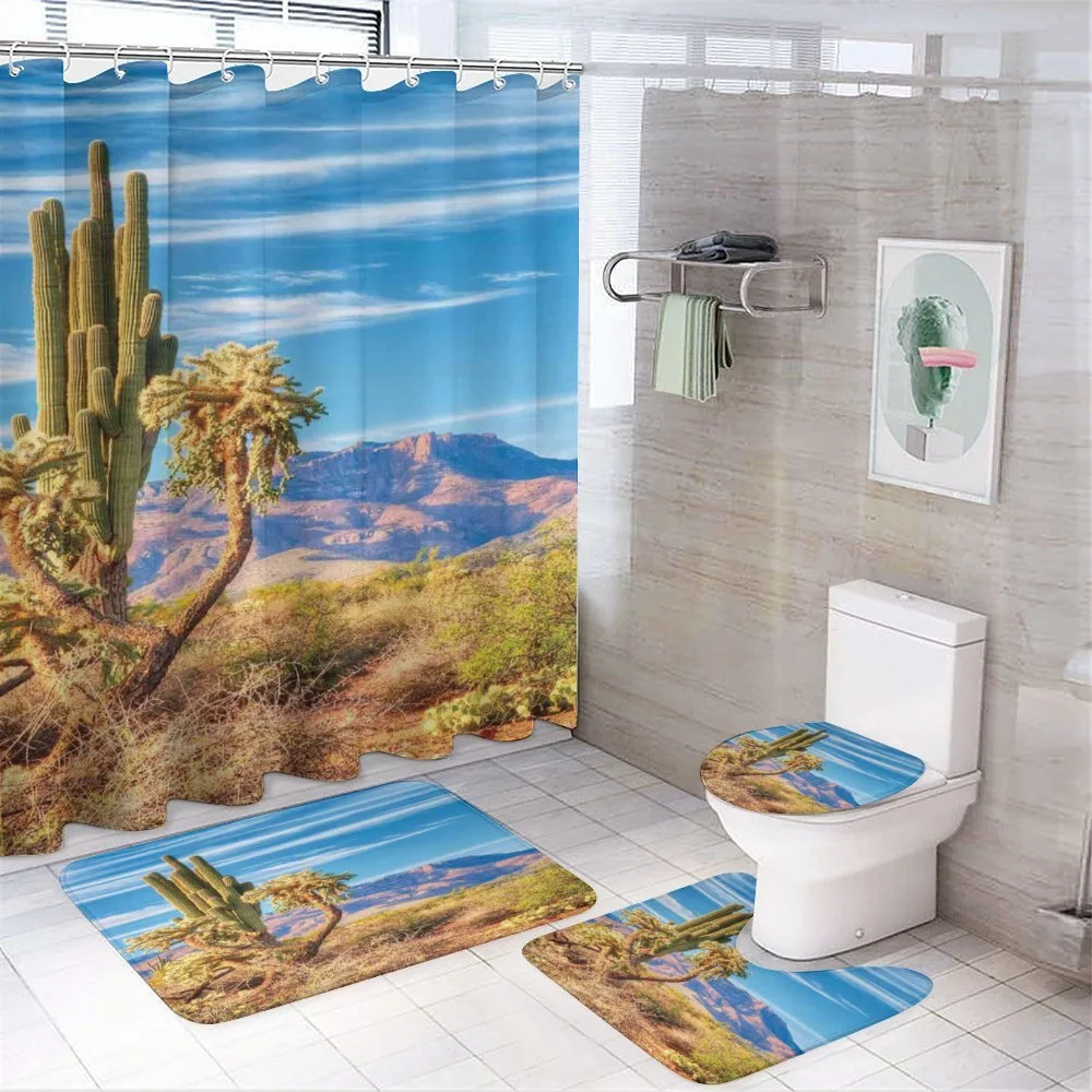 Landscape and Prickle Plant — 4-Piece Bathroom Set preview