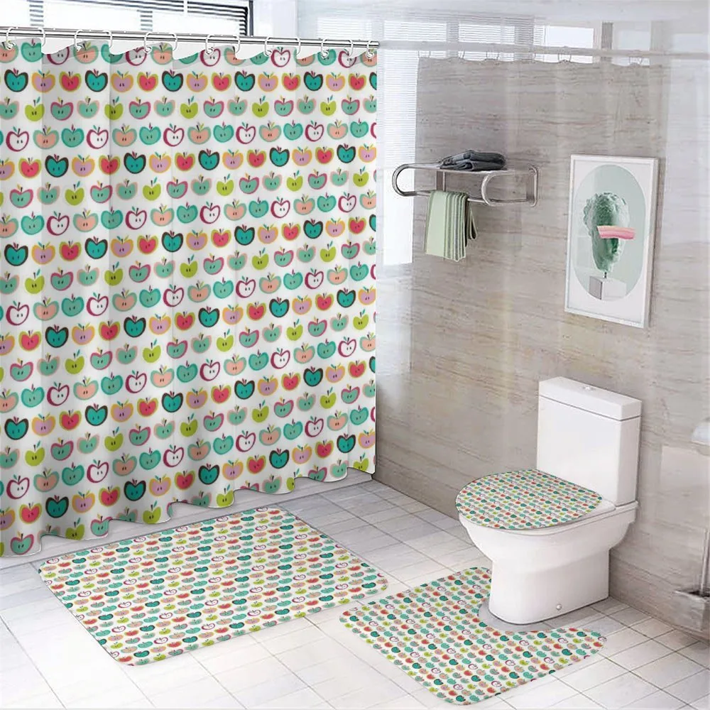 Retro Fruit Kids Pattern — 4-Piece Bathroom Set preview