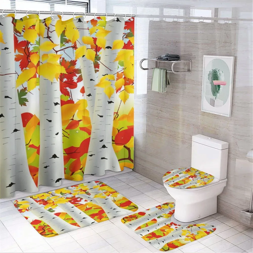 Autumn Scene with Leaves — 4-Piece Bathroom Set preview
