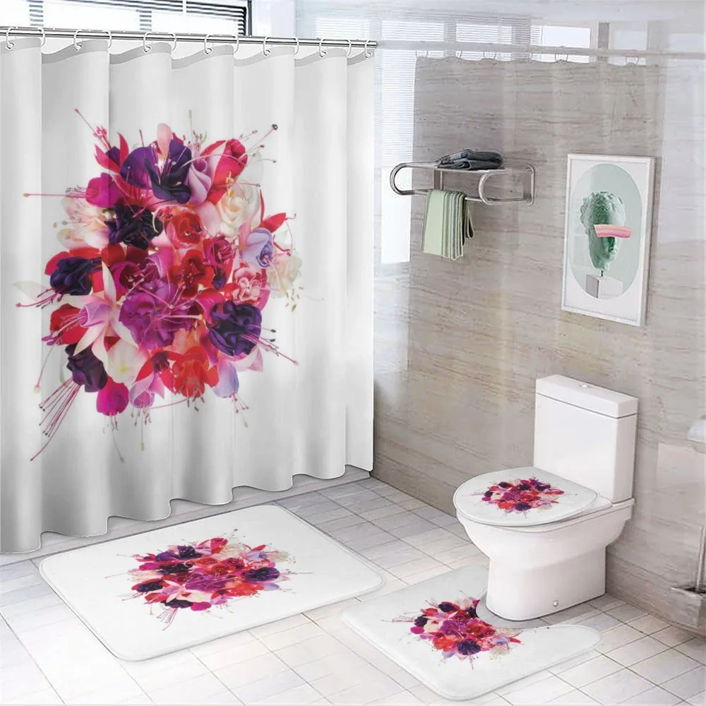 Bouquet of Exotic Flowers — 4-Piece Bathroom Set preview
