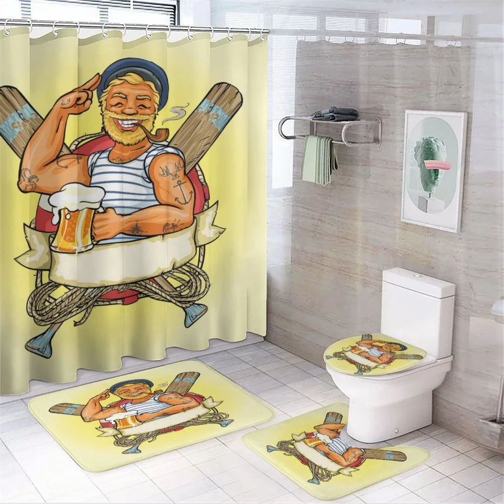 Cartoon Style Sailor — 4-Piece Bathroom Set preview