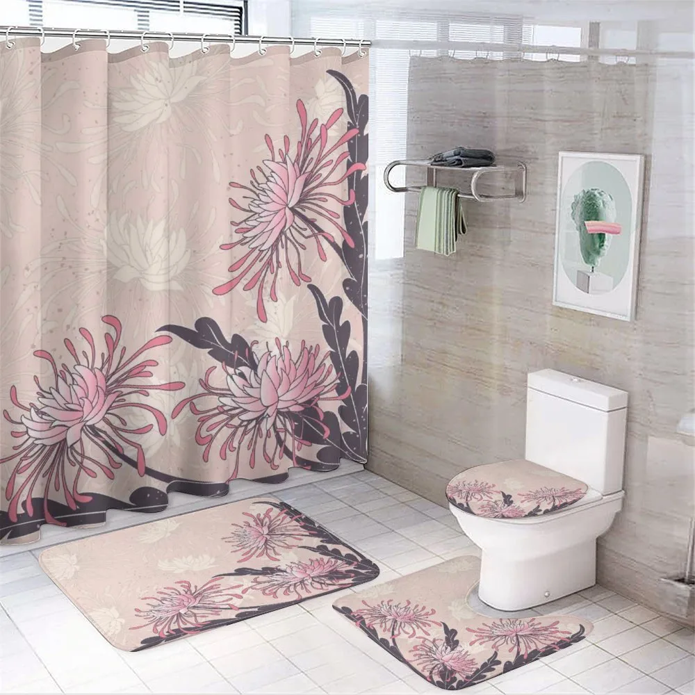 Chrysanthemum Bloom 4-Piece Bathroom Set product video