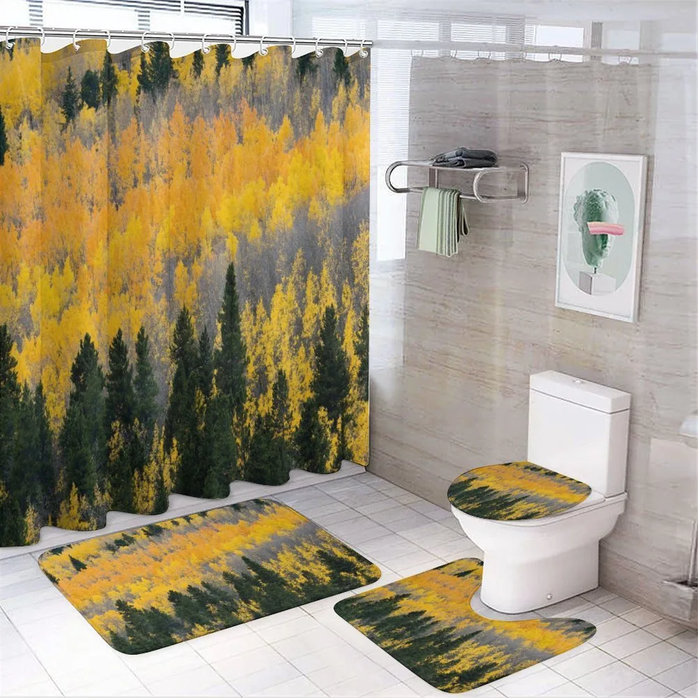 Colorful Aspen Trees USA — 4-Piece Bathroom Set preview