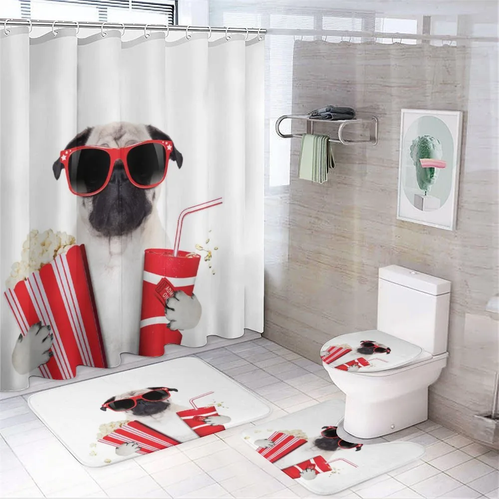 Dog Going to the Movies — 4-Piece Bathroom Set preview