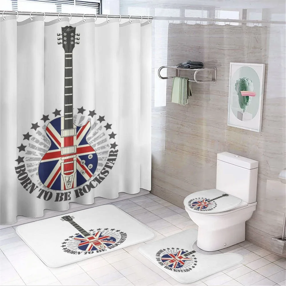 England Flag Guitar — 4-Piece Bathroom Set preview