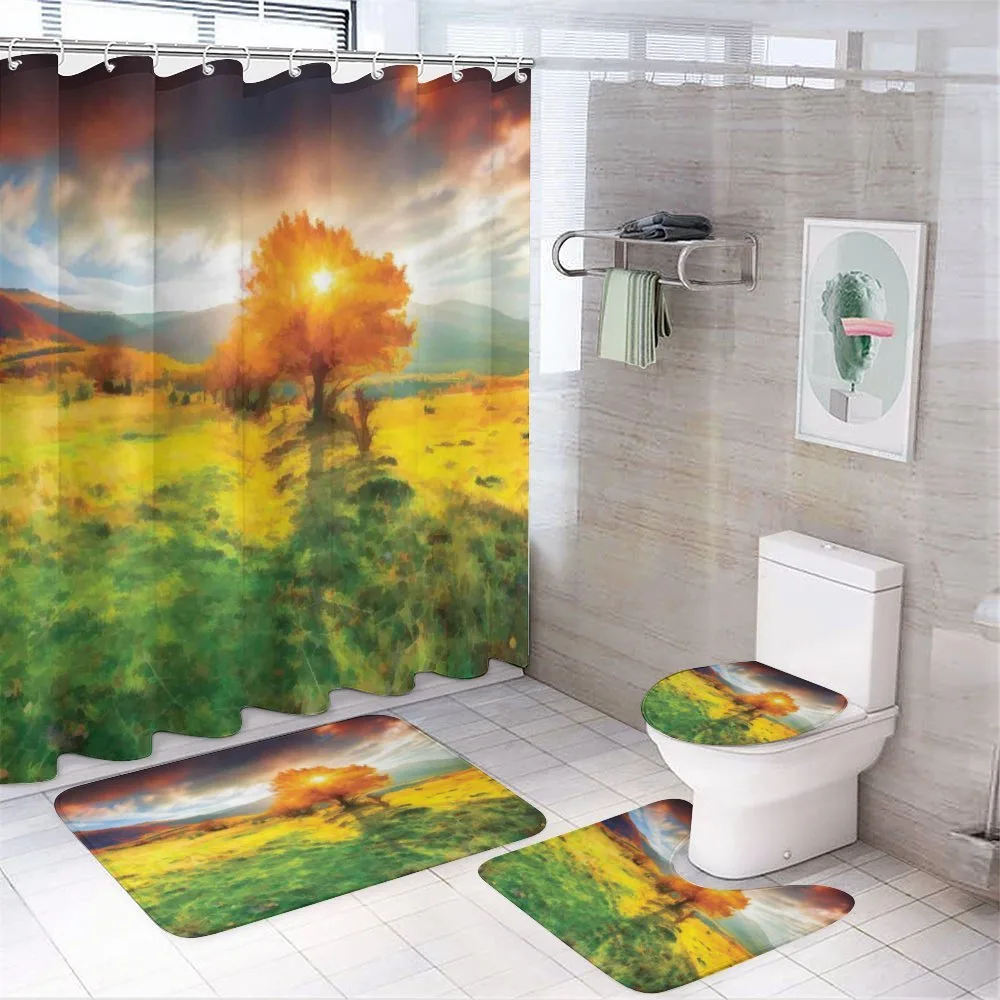 Fall Season Mountains — 4-Piece Bathroom Set preview