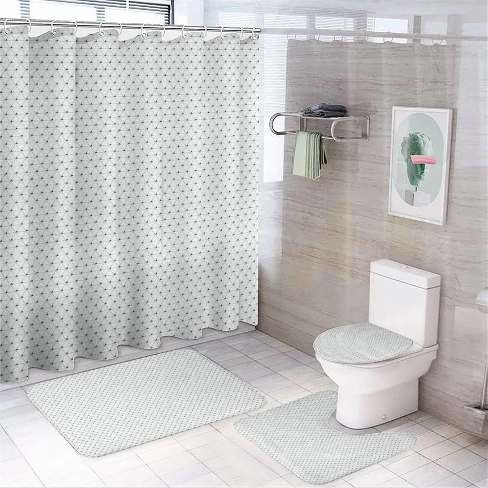 Modern Triangles Grid — 4-Piece Bathroom Set preview