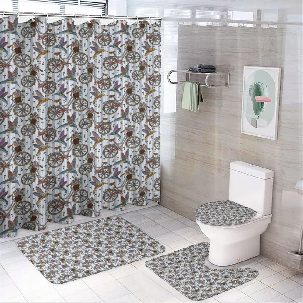 Nostalgic Flower Bird — 4-Piece Bathroom Set preview