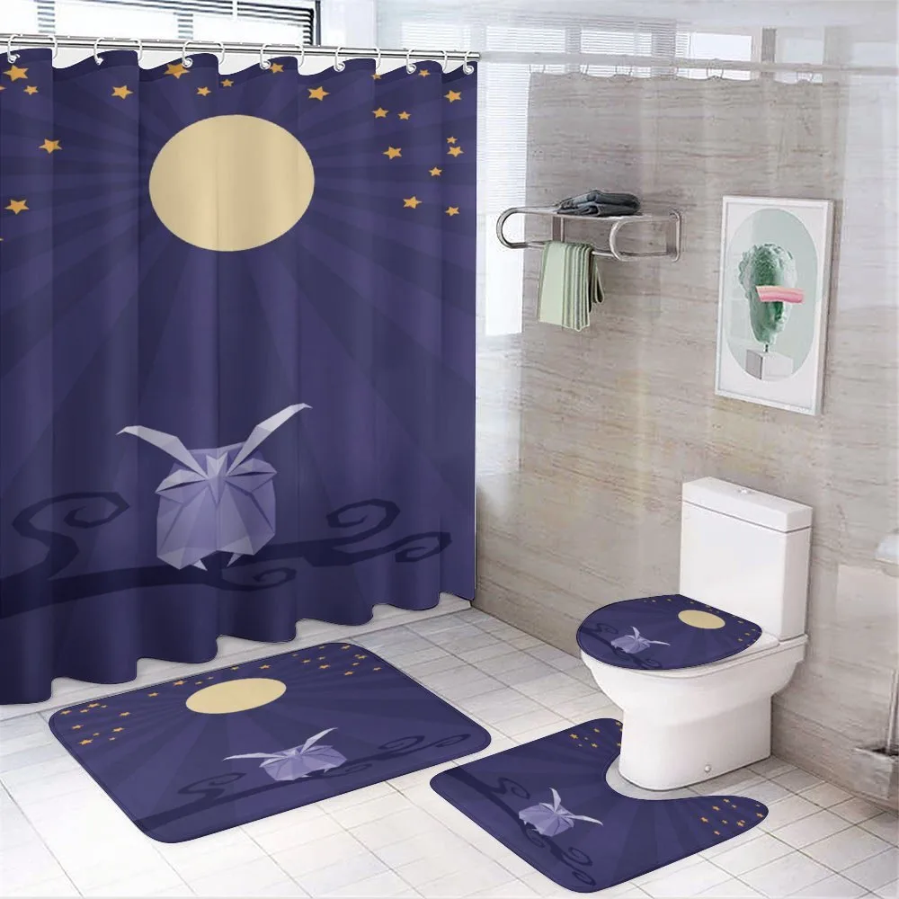 Origami Bird at Night — 4-Piece Bathroom Set preview
