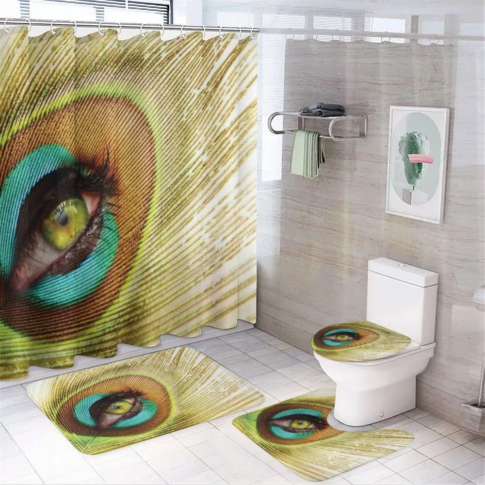 Peacock Feather Eye — 4-Piece Bathroom Set preview