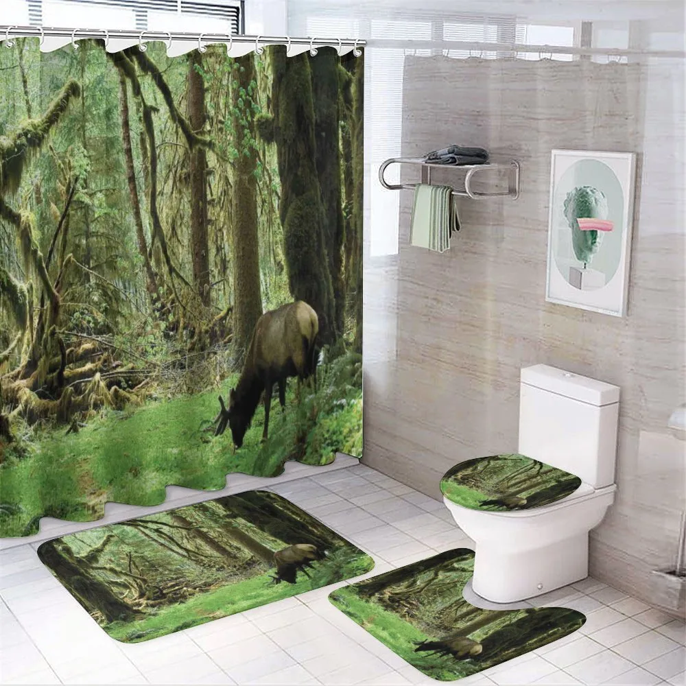 Roosevelt Elk in Park — 4-Piece Bathroom Set preview