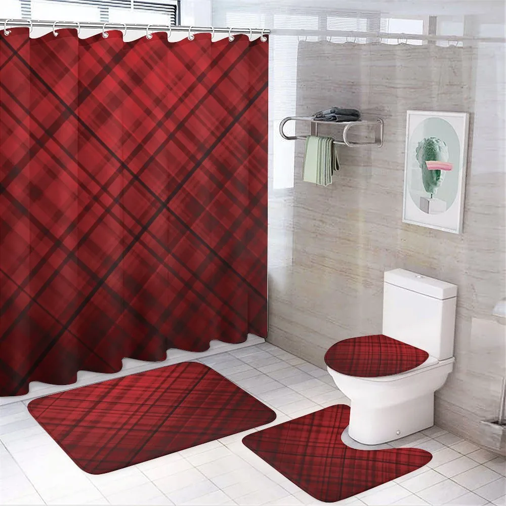 Scottish Kilt Pattern — 4-Piece Bathroom Set preview