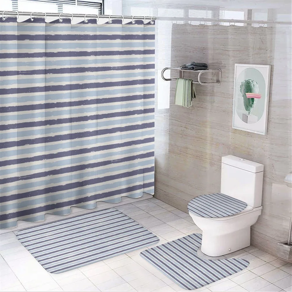Sketchy Stripes — 4-Piece Bathroom Set preview