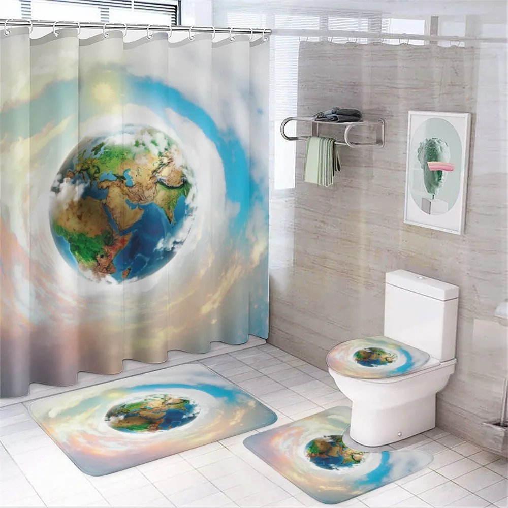 Vibrant Planet Continents — 4-Piece Bathroom Set preview