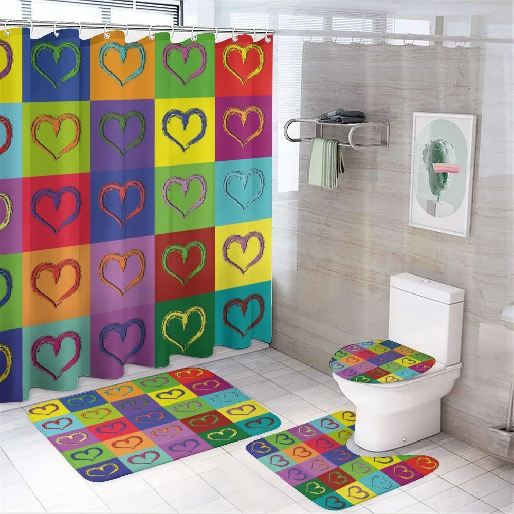 Vivid Heart Colorful Square — 4-Piece Bathroom Set preview