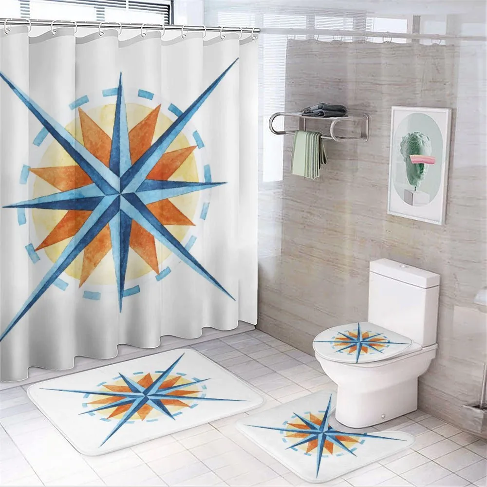 Watercolor Directions — 4-Piece Bathroom Set preview