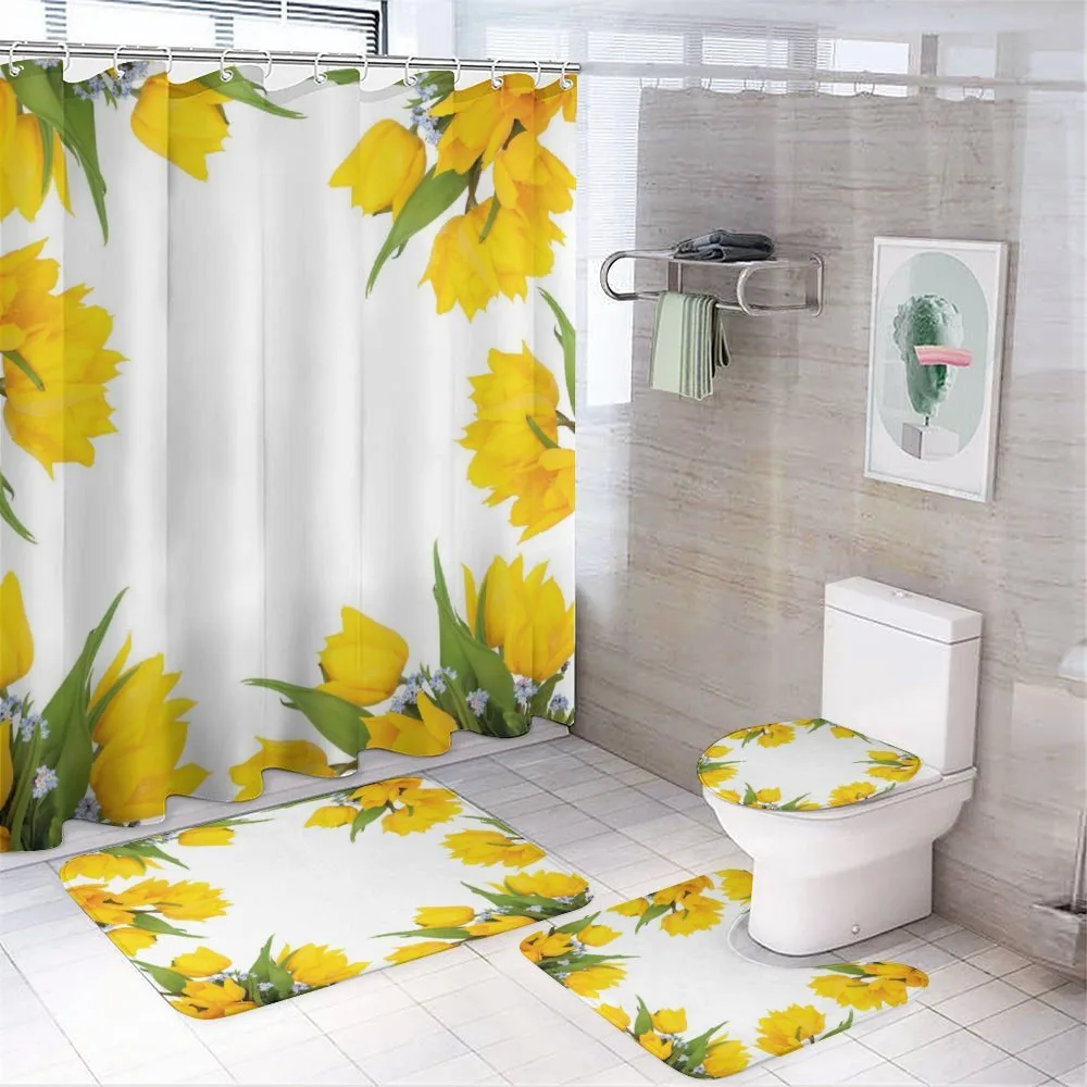 Yellow Tulips — 4-Piece Bathroom Set preview