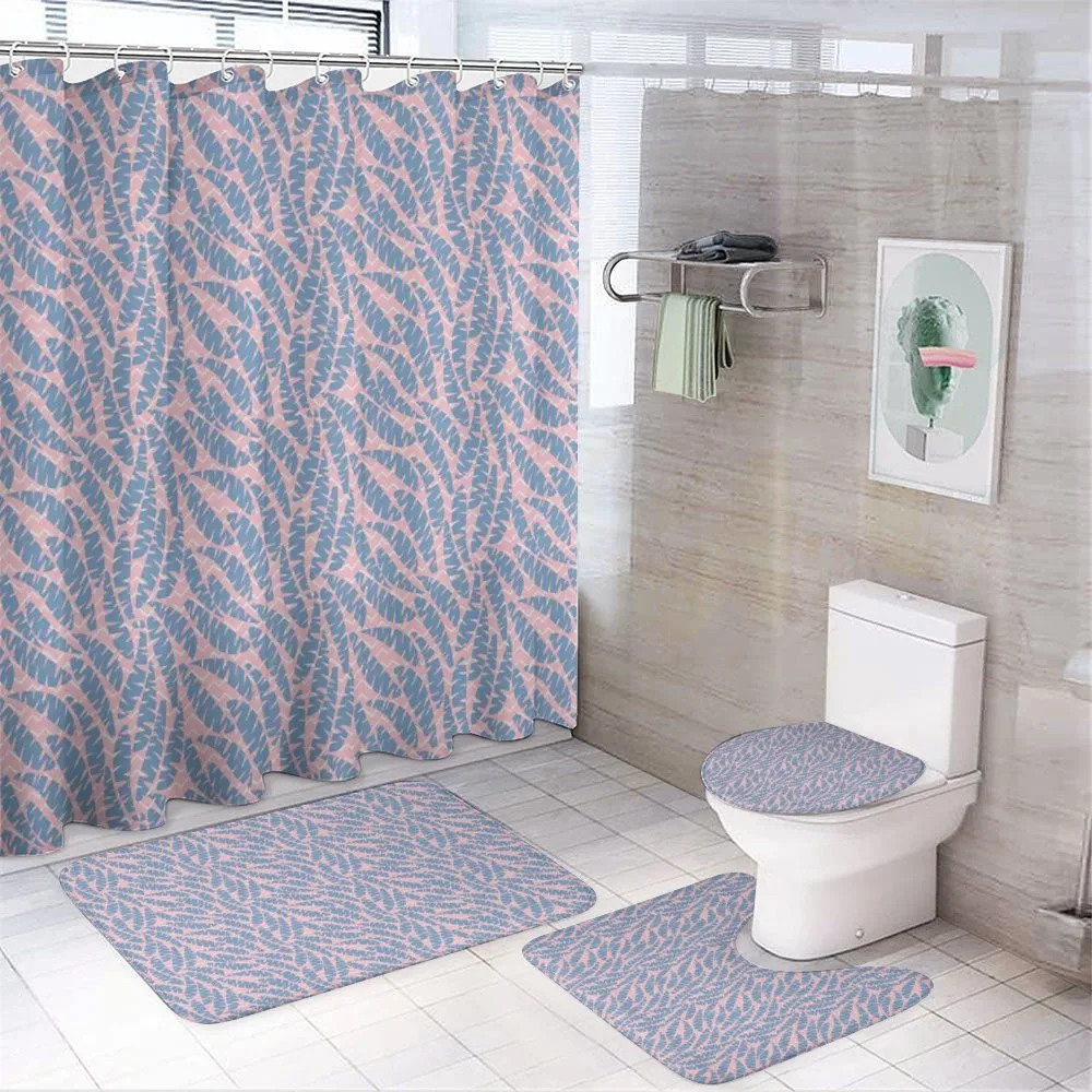 Angled Wavy Lines Background — 4-Piece Bathroom Set preview