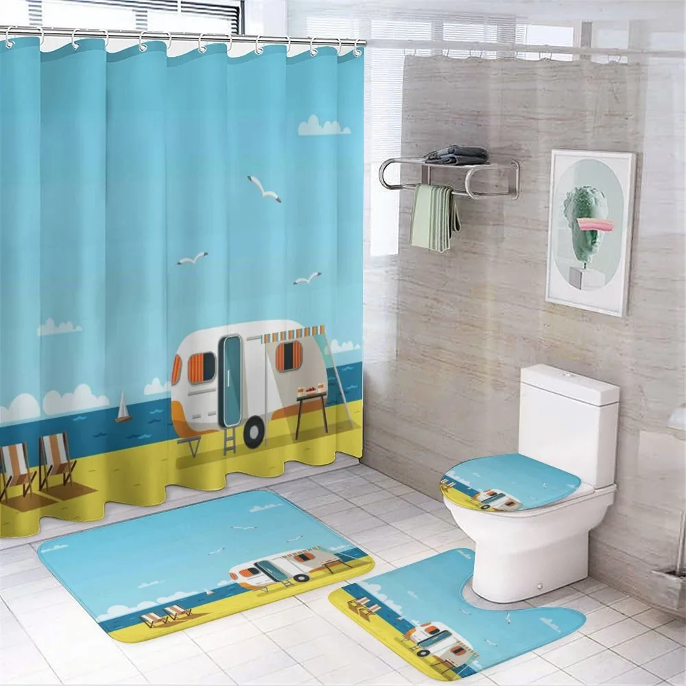 Coastline Clouds Scenery — 4-Piece Bathroom Set preview