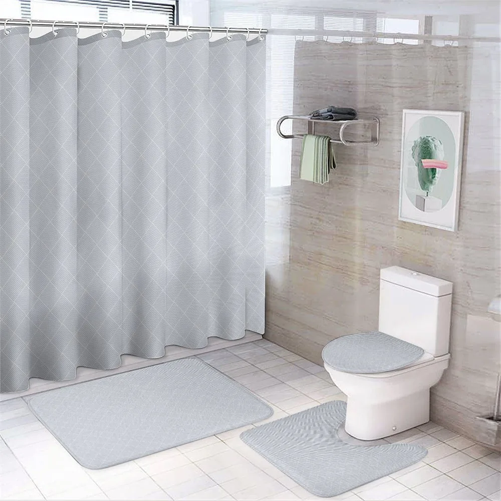 Diagonal Striped Rhombs — 4-Piece Bathroom Set preview