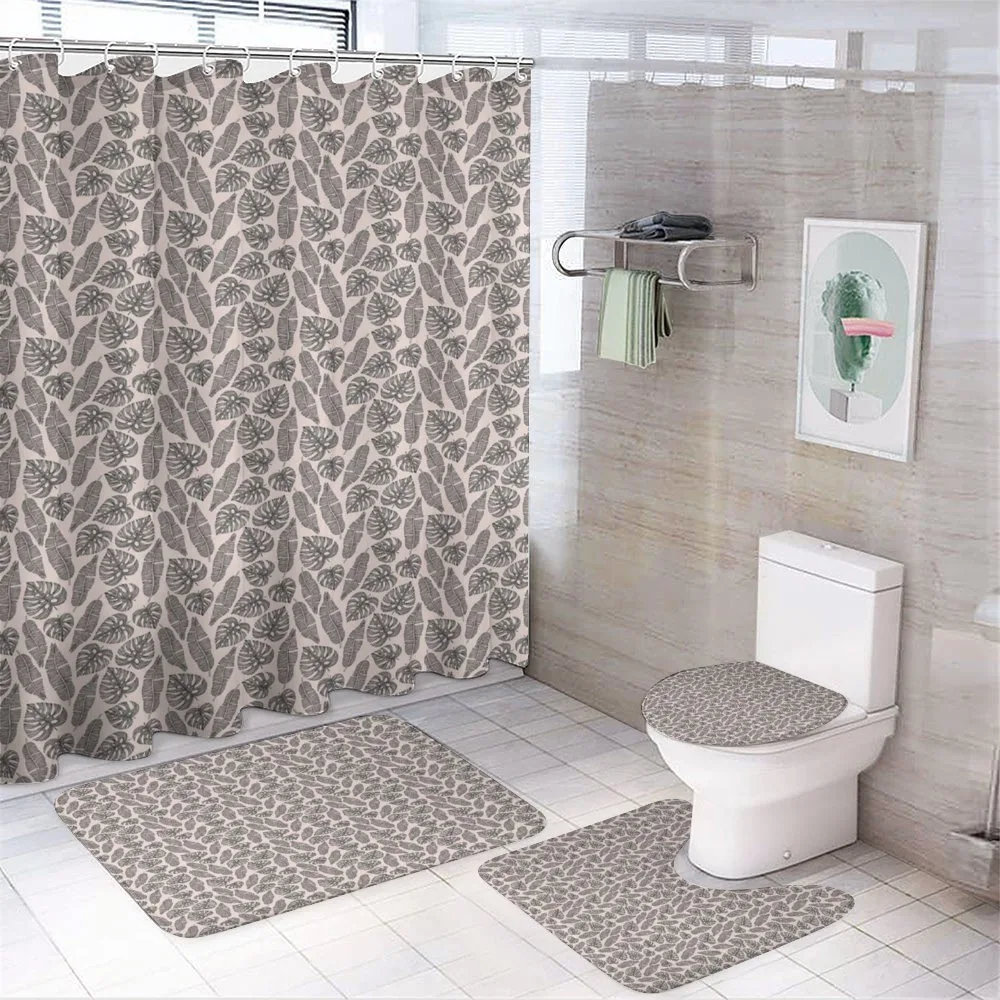 Exotic Palm Leaves Pastel — 4-Piece Bathroom Set preview