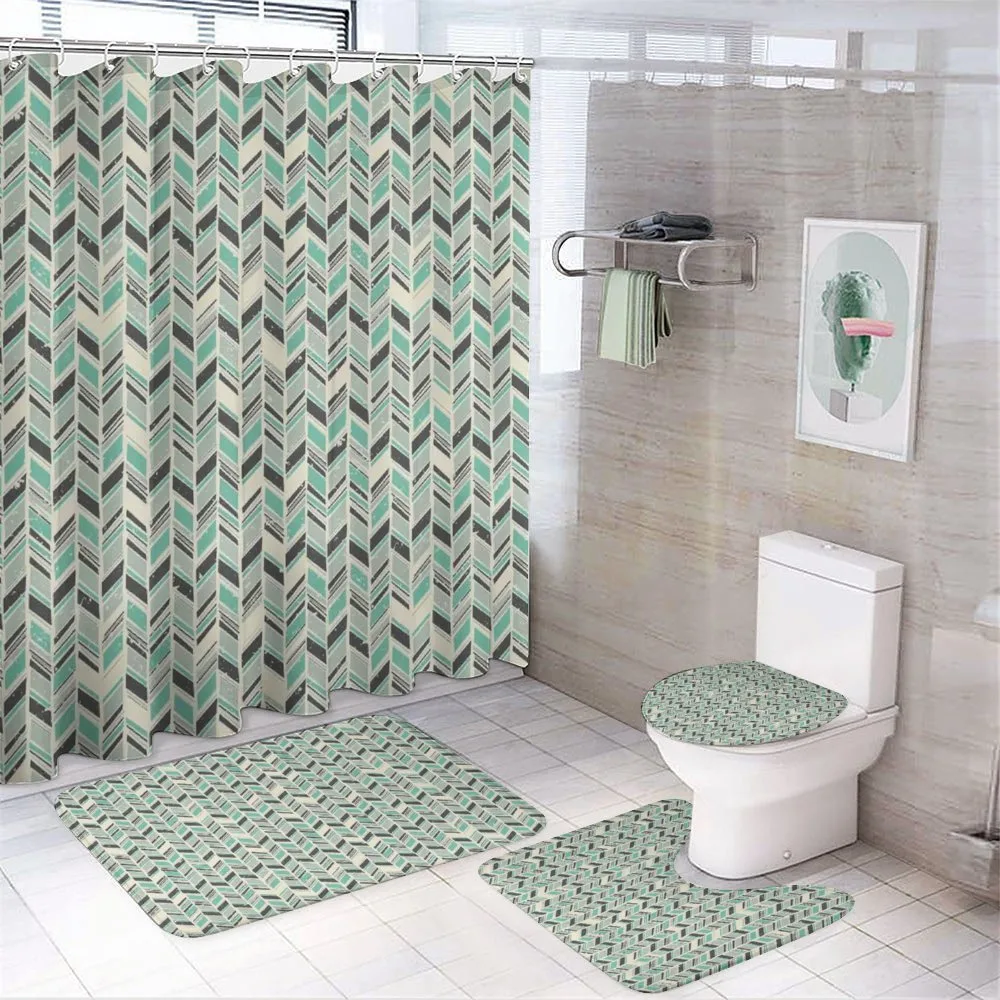 Grunge Zigzag Design — 4-Piece Bathroom Set preview