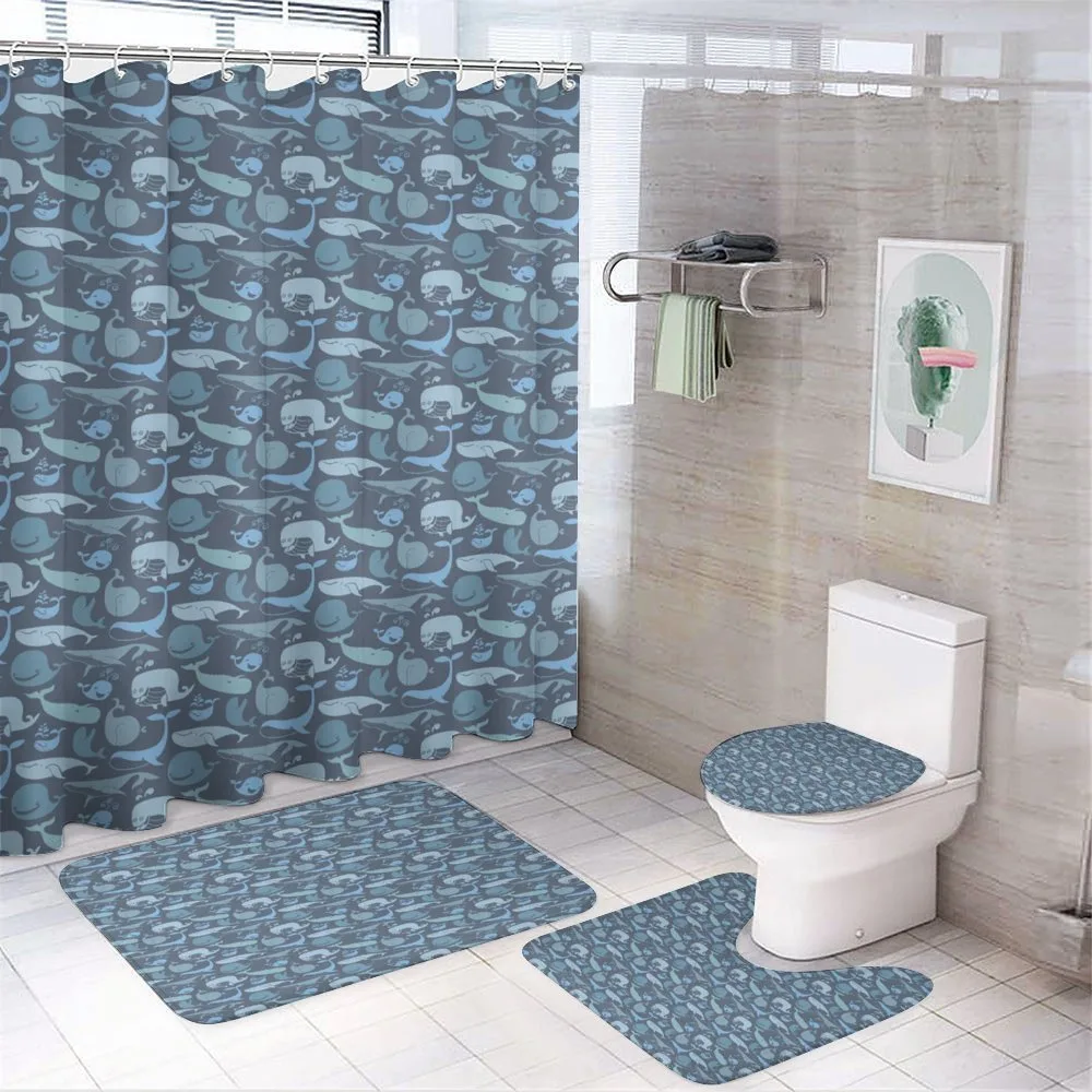 Happy Underwater Doodle — 4-Piece Bathroom Set preview