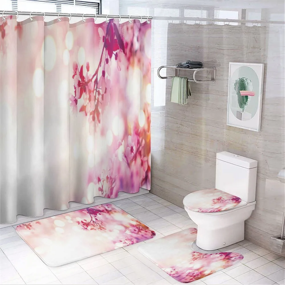 Japan Tree Design 4-Piece Bathroom Set product video
