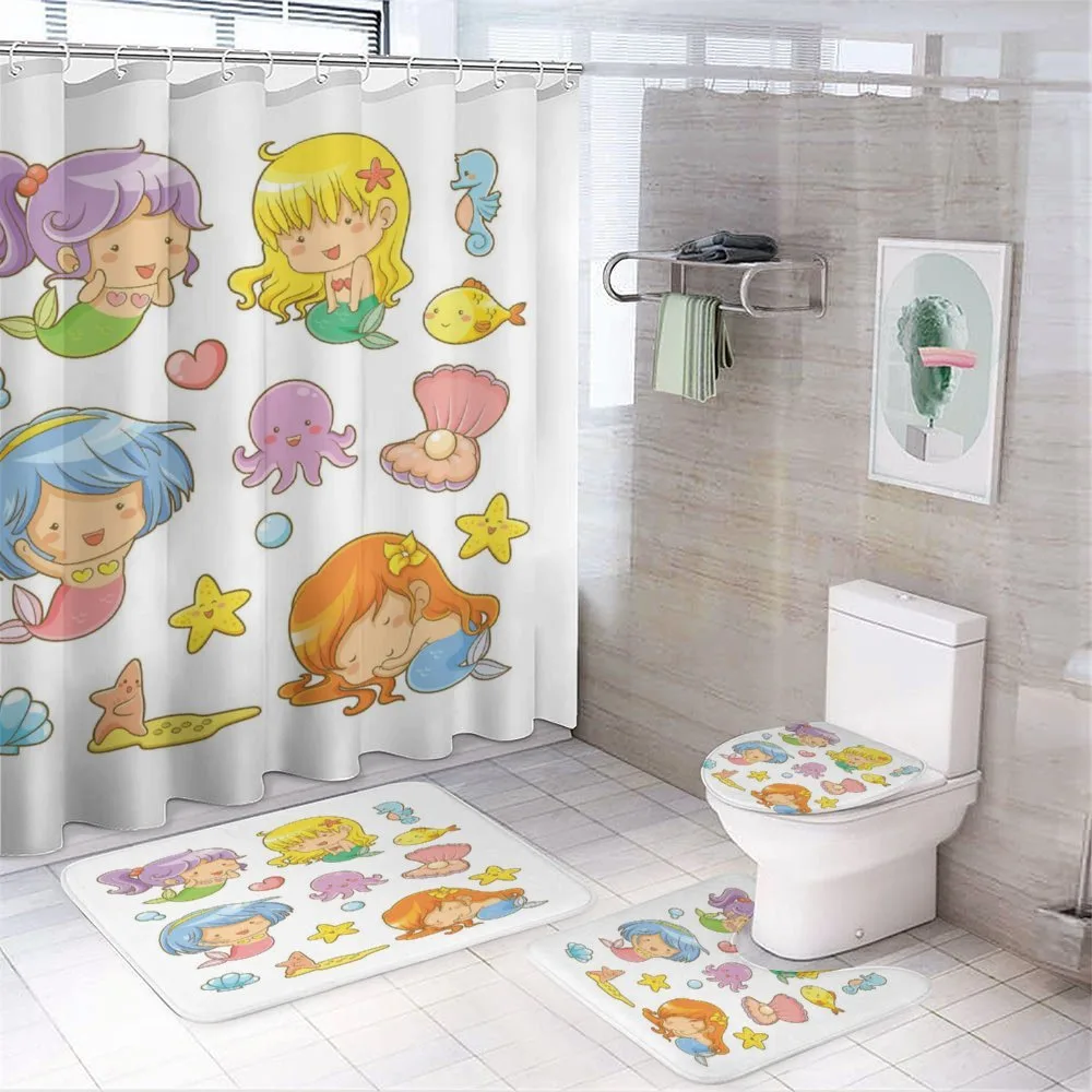 Kid Mermaids Underwater — 4-Piece Bathroom Set preview
