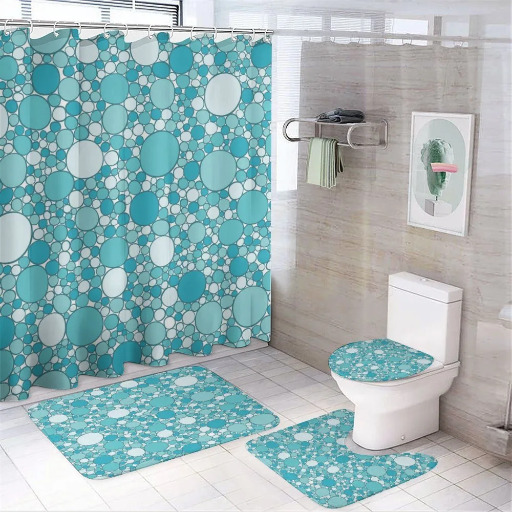 Modern Bubbles Pattern — 4-Piece Bathroom Set preview
