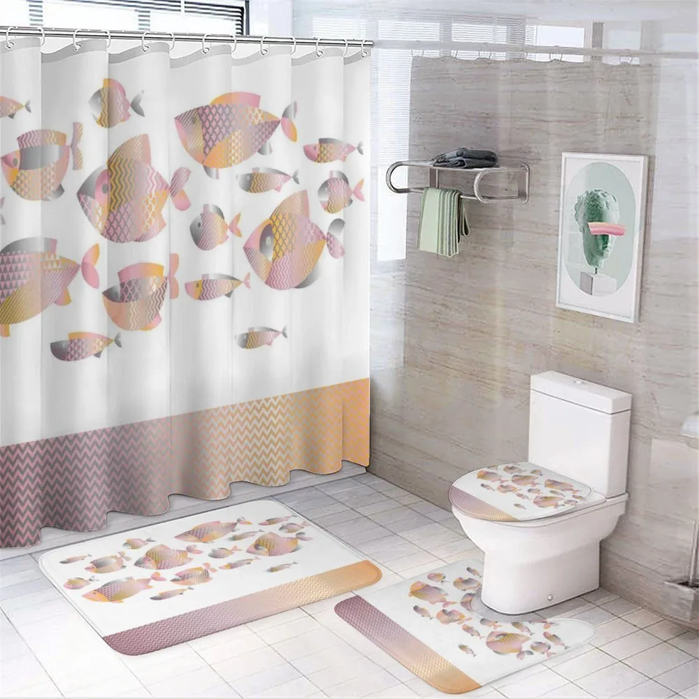Modern Sea Animal Zigzag — 4-Piece Bathroom Set preview