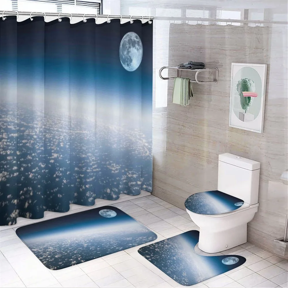 Planet Earth and Moon — 4-Piece Bathroom Set preview