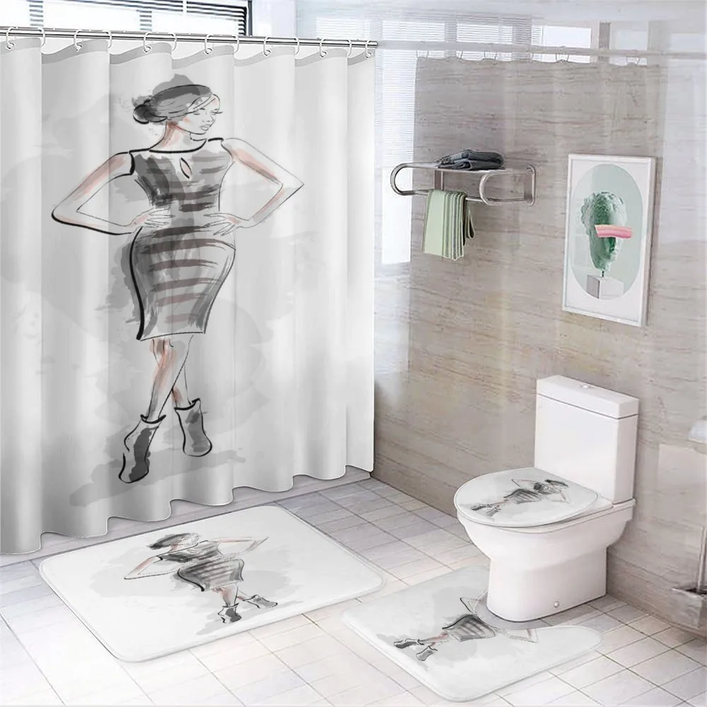 Slim Lady in a Dress 4-Piece Bathroom Set product video