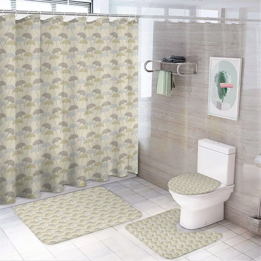 Soft Tree Leaves Retro Style — 4-Piece Bathroom Set preview