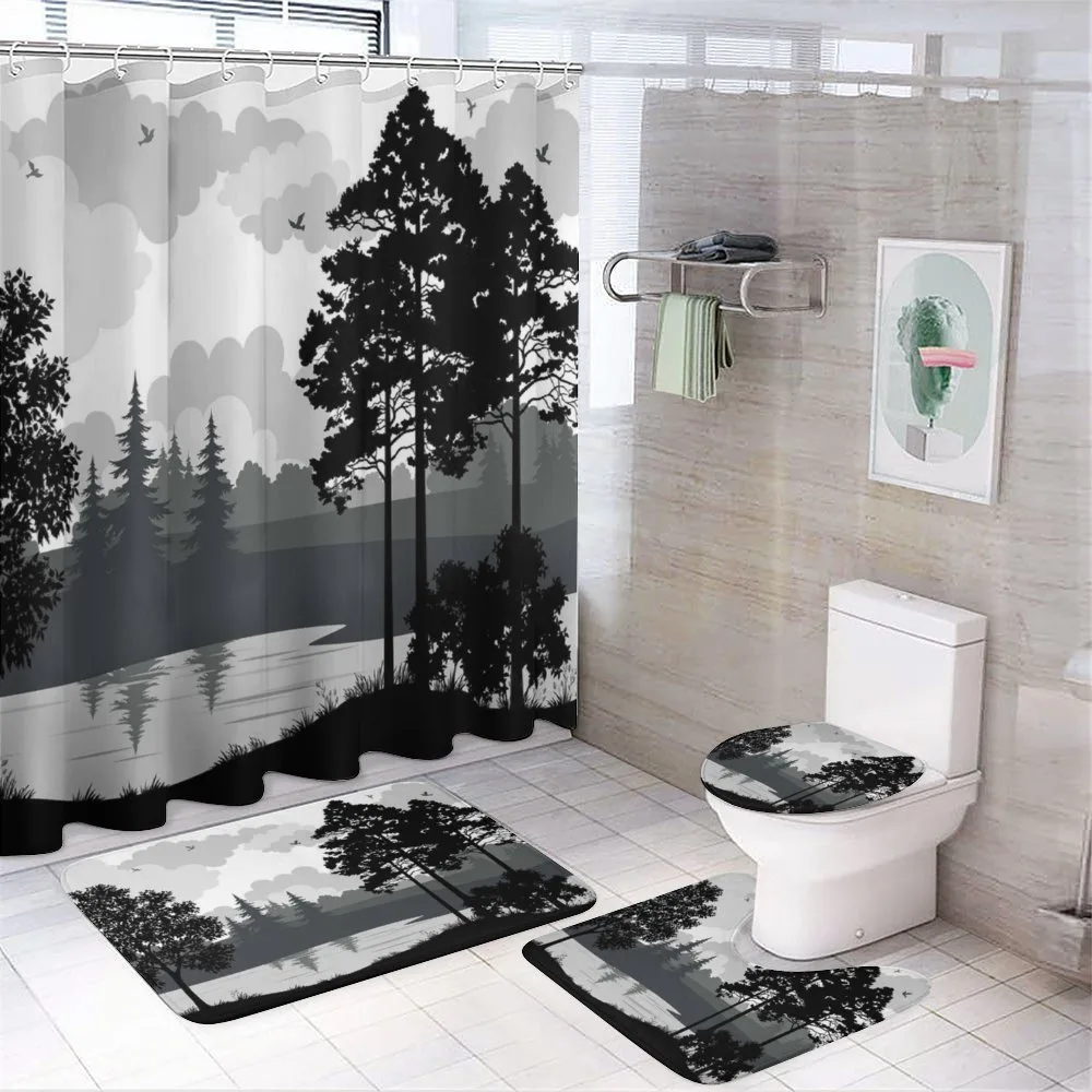 Tree River Flying Bird — 4-Piece Bathroom Set preview