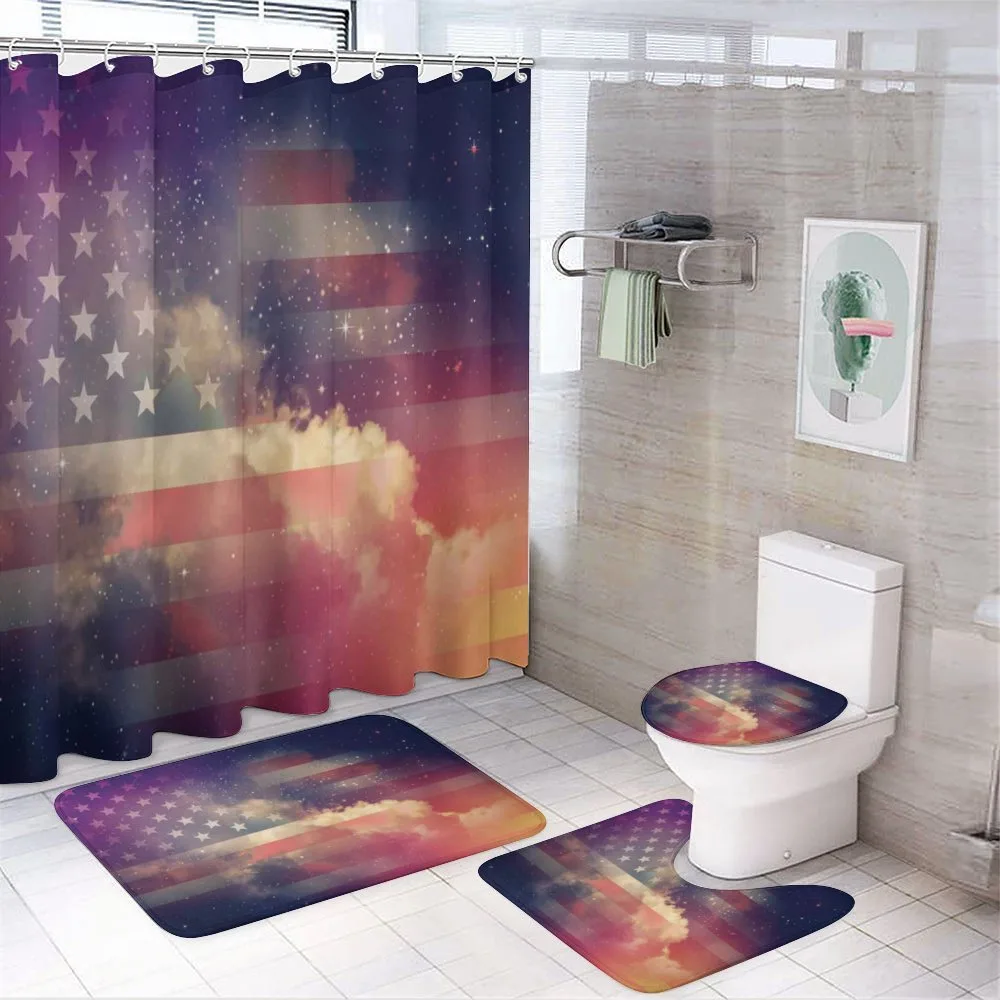Cloudy Night USA 4-Piece Bathroom Set product video