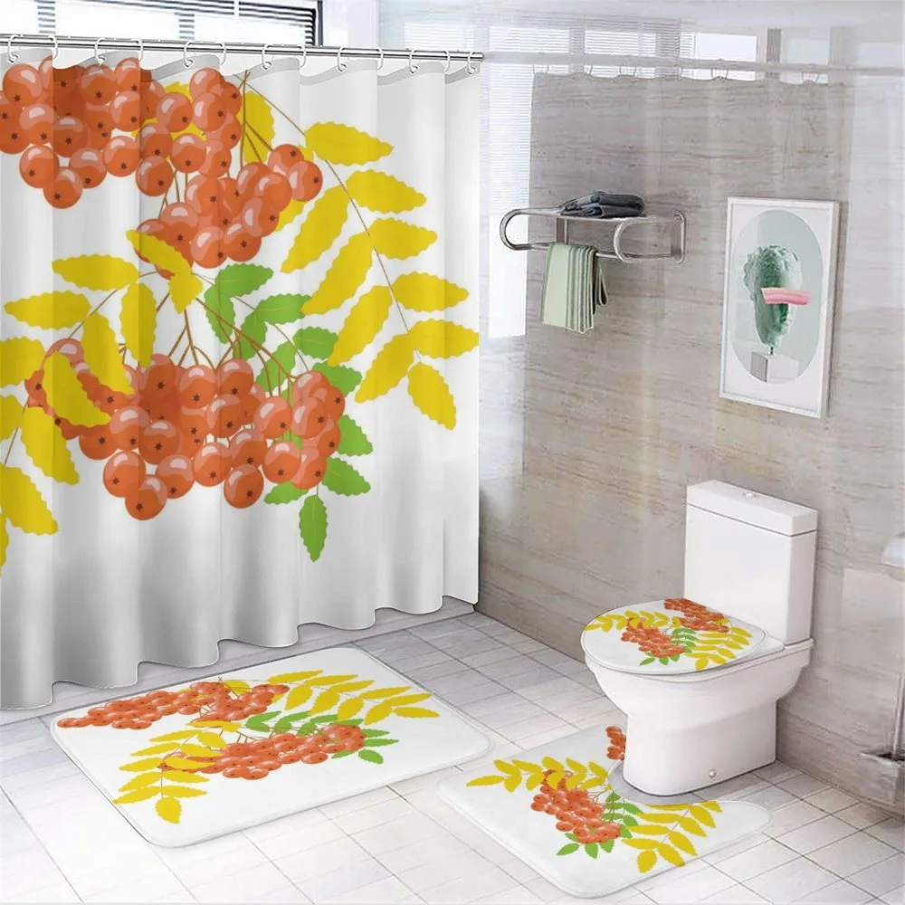Juicy Fruits and Leafage — 4-Piece Bathroom Set preview