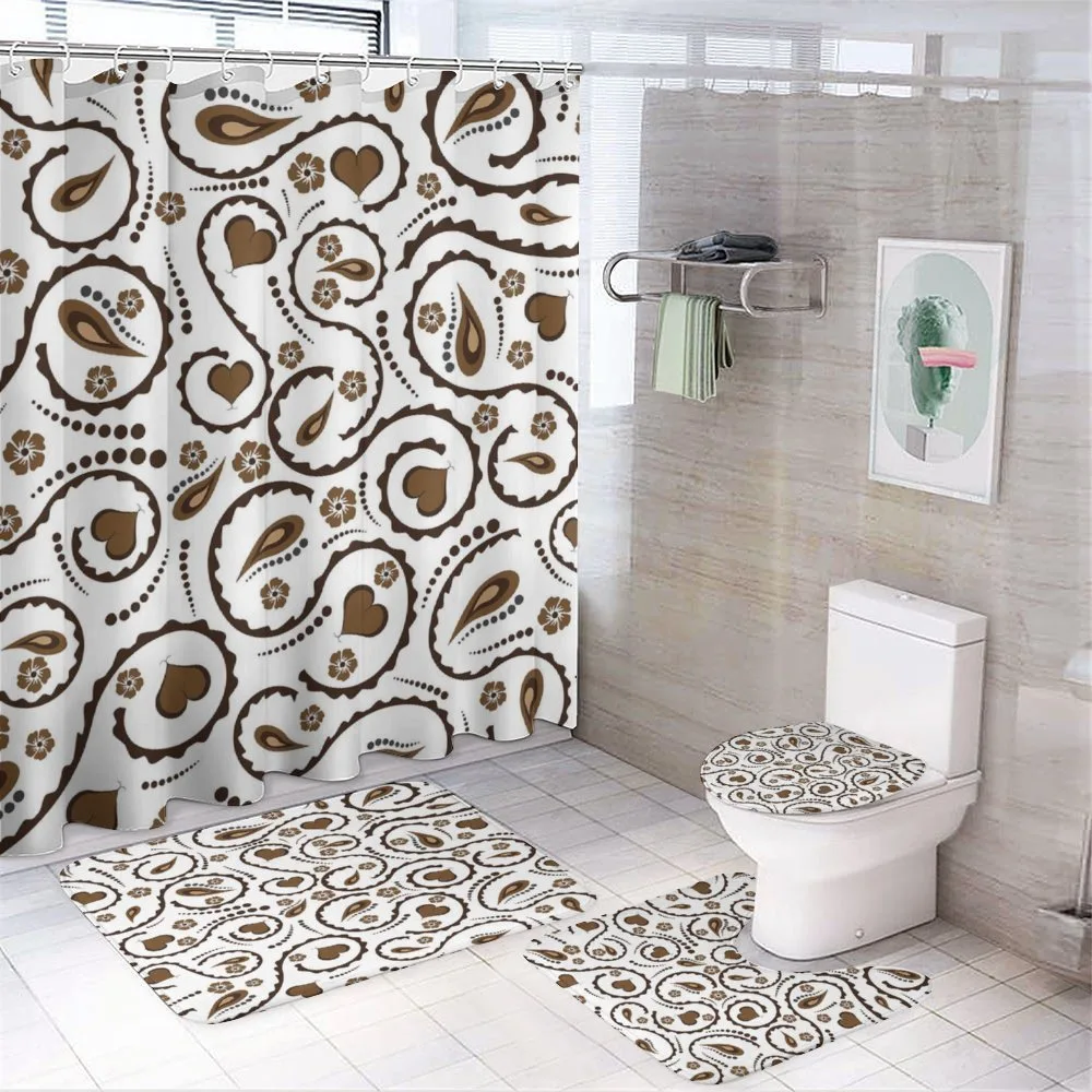 Love Heart Swirls Dots — 4-Piece Bathroom Set preview