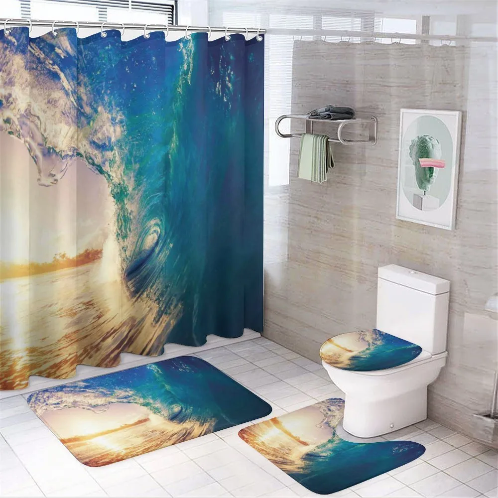Tropical Trees Shoreline — 4-Piece Bathroom Set preview