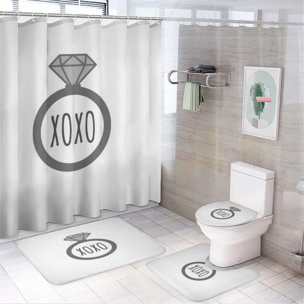 Wedding Ring Proposal Kisses — 4-Piece Bathroom Set preview