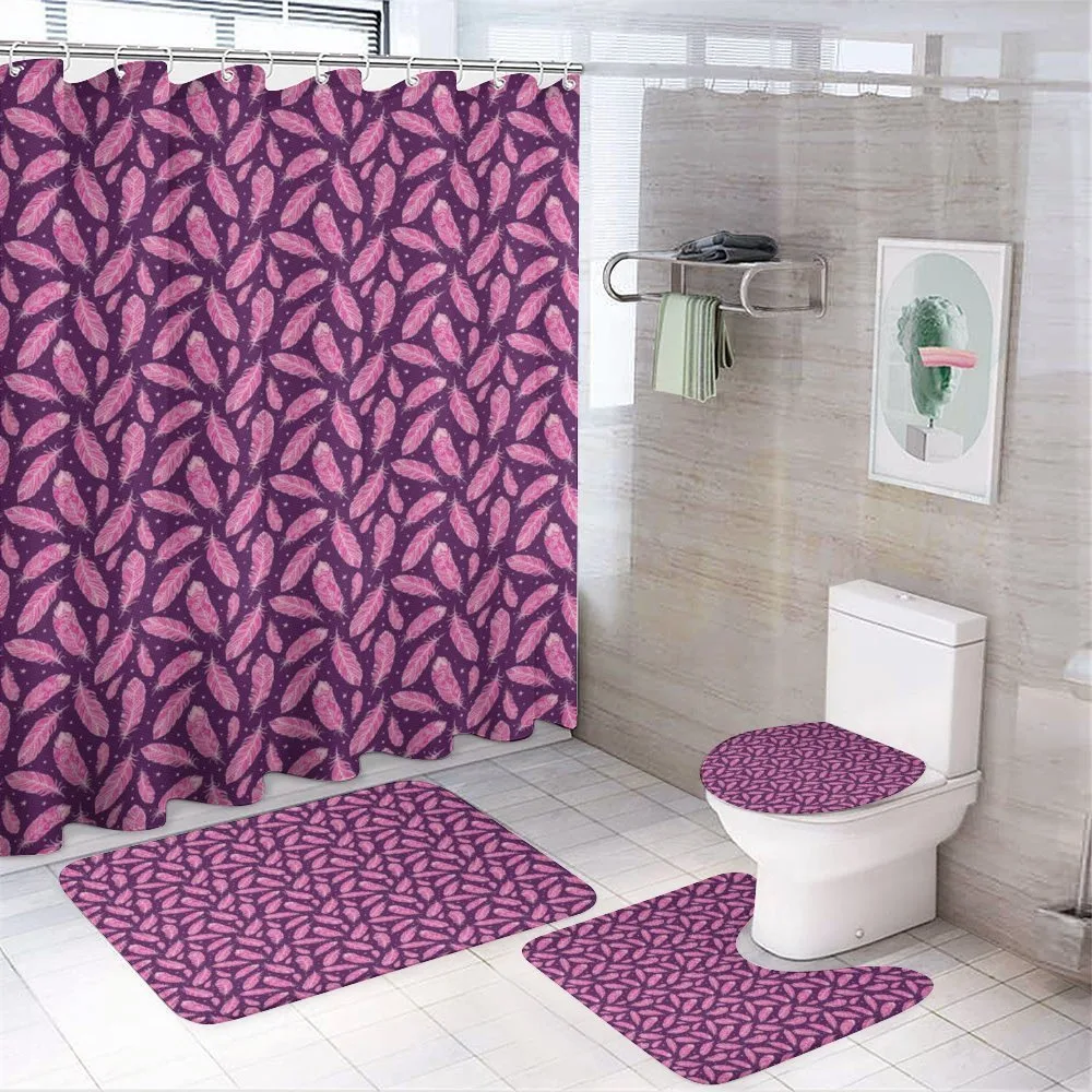 Boho Girlish Feathers Stars — 4-Piece Bathroom Set preview