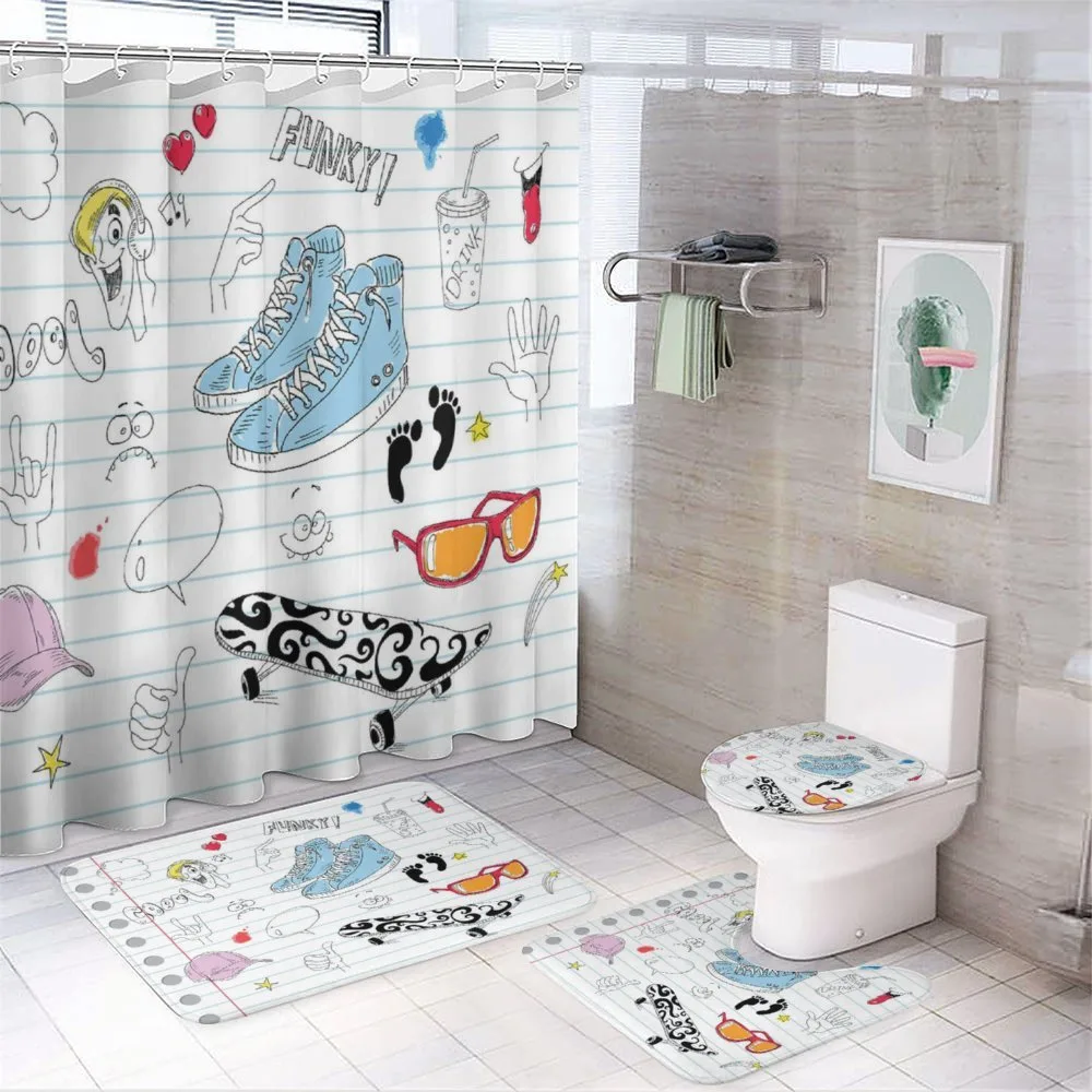 Drawings on a Notebook — 4-Piece Bathroom Set preview