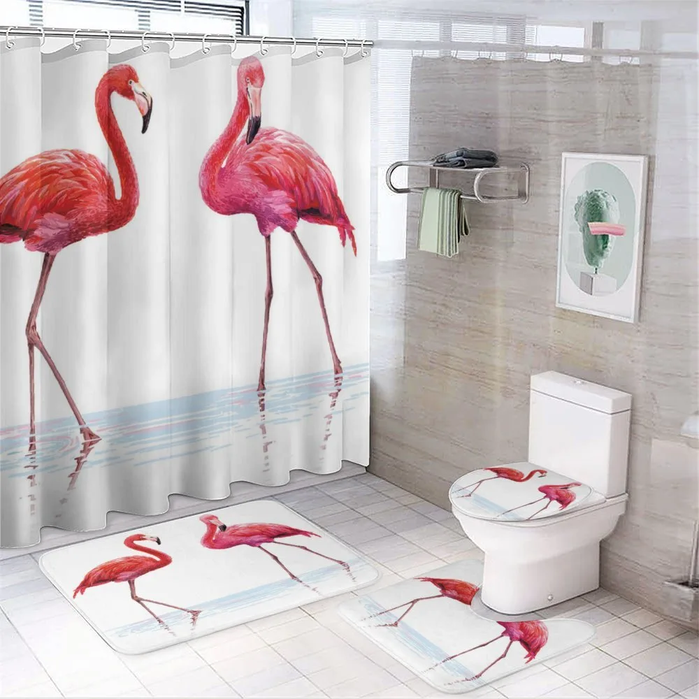 Exotic Flamingos on Sea — 4-Piece Bathroom Set preview