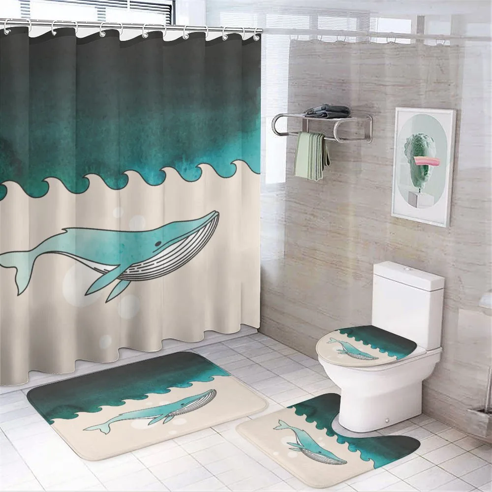 Fish Swimming Submarine — 4-Piece Bathroom Set preview
